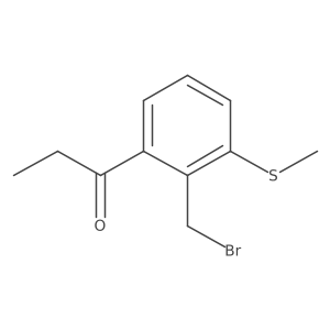1-(2-(Bromomethyl)-3-(methylthio)phenyl)propan-1-one Structure