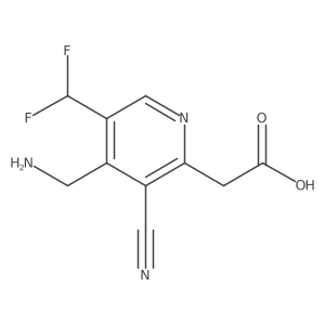 2-(4-(Aminomethyl)-3-cyano-5-(difluoromethyl)pyridin-2-yl)acetic acid结构式
