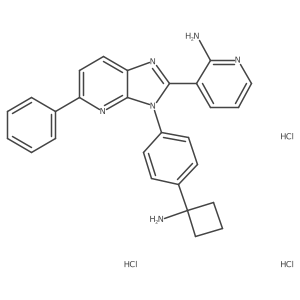 3-{3-[4-(1-aminocyclobutyl)phenyl]-5-phenyl-3H-imidazo[4,5-b]pyridin-2-yl}pyridin-2-amine trihydrochloride Structure