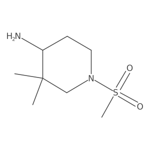 3,3-Dimethyl-1-(methylsulfonyl)piperidin-4-amine结构式