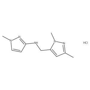 N-[(2,5-dimethylpyrazol-3-yl)methyl]-1-methylpyrazol-3-amine;hydrochloride结构式