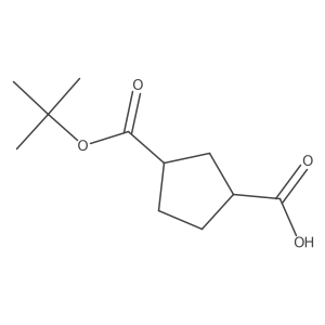 3-(Tert-butoxycarbonyl)cyclopentanecarboxylic acid结构式