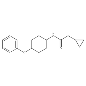 2-cyclopropyl-N-((1r,4r)-4-(pyrazin-2-yloxy)cyclohexyl)acetamide Structure