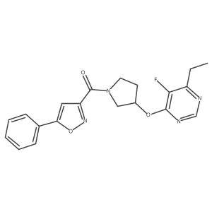 (3-((6-Ethyl-5-fluoropyrimidin-4-yl)oxy)pyrrolidin-1-yl)(5-phenylisoxazol-3-yl)methanone Structure