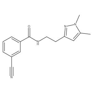 3-cyano-N-(2-(1,5-dimethyl-1H-pyrazol-3-yl)ethyl)benzamide Structure