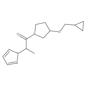 1-(3-(cyclopropylmethoxy)pyrrolidin-1-yl)-2-(1H-pyrazol-1-yl)propan-1-one Structure