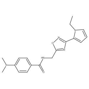 4-(dimethylamino)-N-((3-(1-ethyl-1H-pyrrol-2-yl)-1,2,4-oxadiazol-5-yl)methyl)benzamide结构式