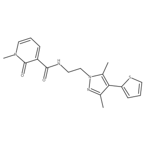 N-(2-(3,5-dimethyl-4-(thiophen-2-yl)-1H-pyrazol-1-yl)ethyl)-1-methyl-2-oxo-1,2-dihydropyridine-3-carboxamide Structure