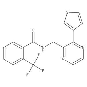 N-((3-(thiophen-3-yl)pyrazin-2-yl)methyl)-2-(trifluoromethyl)benzamide Structure