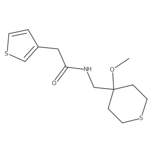 N-((4-methoxytetrahydro-2H-thiopyran-4-yl)methyl)-2-(thiophen-3-yl)acetamide Structure