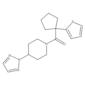 (4-(2H-1,2,3-triazol-2-yl)piperidin-1-yl)(1-(thiophen-2-yl)cyclopentyl)methanone结构式