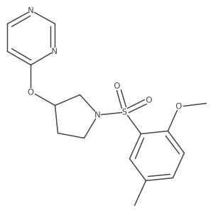 4-((1-((2-Methoxy-5-methylphenyl)sulfonyl)pyrrolidin-3-yl)oxy)pyrimidine结构式