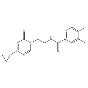 N-(2-(4-cyclopropyl-6-oxopyrimidin-1(6H)-yl)ethyl)-3,4-difluorobenzamide结构式
