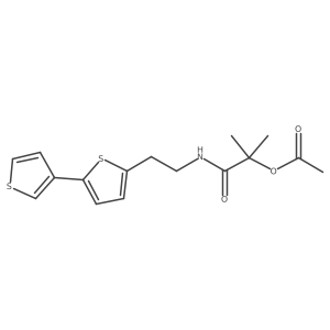 1-((2-([2,3'-Bithiophen]-5-yl)ethyl)amino)-2-methyl-1-oxopropan-2-yl acetate结构式