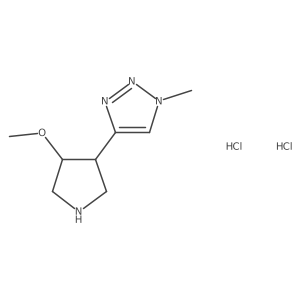 rac-4-[(3R,4R)-4-methoxypyrrolidin-3-yl]-1-methyl-1H-1,2,3-triazole dihydrochloride, trans结构式