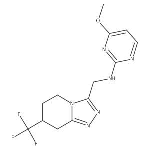 4-methoxy-N-{[7-(trifluoromethyl)-5H,6H,7H,8H-[1,2,4]triazolo[4,3-a]pyridin-3-yl]methyl}pyrimidin-2-amine结构式