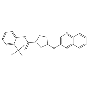 3-(quinoxalin-2-yloxy)-N-[2-(trifluoromethyl)phenyl]pyrrolidine-1-carboxamide Structure