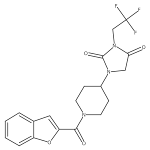 1-[1-(1-Benzofuran-2-carbonyl)piperidin-4-yl]-3-(2,2,2-trifluoroethyl)imidazolidine-2,4-dione Structure
