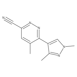 6-(1,3-Dimethyl-1H-pyrazol-4-yl)-5-methylpyridazine-3-carbonitrile结构式