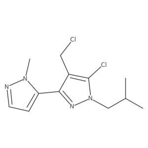 5-chloro-4-(chloromethyl)-3-(1-methyl-1H-pyrazol-5-yl)-1-(2-methylpropyl)-1H-pyrazole结构式