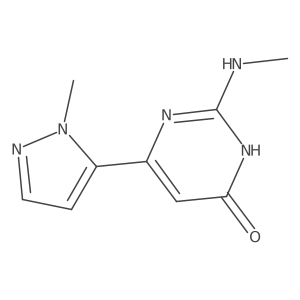 6-(1-methyl-1H-pyrazol-5-yl)-2-(methylamino)-3,4-dihydropyrimidin-4-one结构式