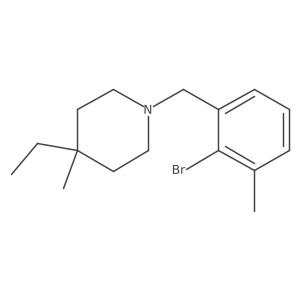 1-[(2-Bromo-3-methylphenyl)methyl]-4-ethyl-4-methylpiperidine Structure