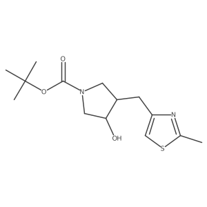 Tert-butyl 3-hydroxy-4-[(2-methyl-1,3-thiazol-4-yl)methyl]pyrrolidine-1-carboxylate结构式