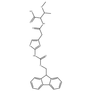 (2S,3R)-2-{2-[2-({[(9H-fluoren-9-yl)methoxy]carbonyl}amino)-1,3-thiazol-4-yl]acetamido}-3-methoxybutanoic acid Structure