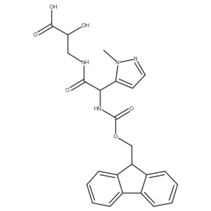 3-[2-({[(9H-fluoren-9-yl)methoxy]carbonyl}amino)-2-(1-methyl-1H-pyrazol-5-yl)acetamido]-2-hydroxypropanoic acid结构式