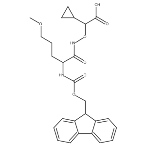 2-cyclopropyl-2-{[2-({[(9H-fluoren-9-yl)methoxy]carbonyl}amino)-5-methoxypentanamido]oxy}acetic acid Structure