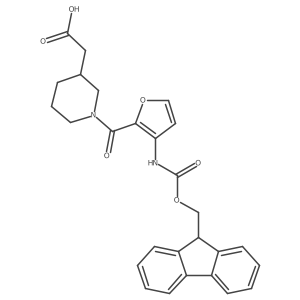 2-{1-[3-({[(9H-fluoren-9-yl)methoxy]carbonyl}amino)furan-2-carbonyl]piperidin-3-yl}acetic acid结构式