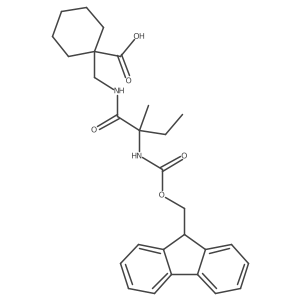 1-{[2-({[(9H-fluoren-9-yl)methoxy]carbonyl}amino)-2-methylbutanamido]methyl}cyclohexane-1-carboxylic acid Structure