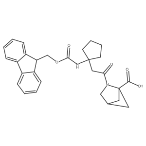 2-{2-[1-({[(9H-fluoren-9-yl)methoxy]carbonyl}amino)cyclopentyl]acetyl}-2-azabicyclo[2.1.1]hexane-1-carboxylic acid结构式