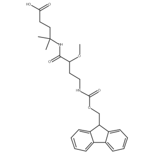 4-[4-({[(9H-fluoren-9-yl)methoxy]carbonyl}amino)-2-methoxybutanamido]-4-methylpentanoic acid Structure