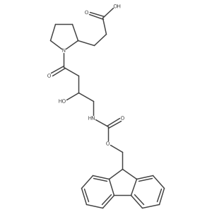 3-{1-[4-({[(9H-fluoren-9-yl)methoxy]carbonyl}amino)-3-hydroxybutanoyl]pyrrolidin-2-yl}propanoic acid Structure