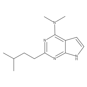 N,N-dimethyl-2-(3-methylbutyl)-7H-pyrrolo[2,3-d]pyrimidin-4-amine结构式