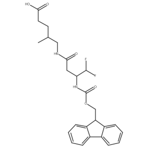 5-[3-({[(9H-fluoren-9-yl)methoxy]carbonyl}amino)-4,4-difluorobutanamido]-4-methylpentanoic acid结构式