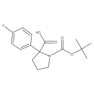 1-[(Tert-butoxy)carbonyl]-2-(4-fluorophenyl)pyrrolidine-2-carboxylic acid结构式