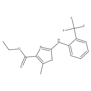 5-Methyl-2-(2-trifluoromethylphenylamino)-thiazole-4-carboxylic acid ethyl ester结构式