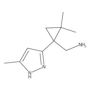 [2,2-dimethyl-1-(5-methyl-1H-pyrazol-3-yl)cyclopropyl]methanamine结构式