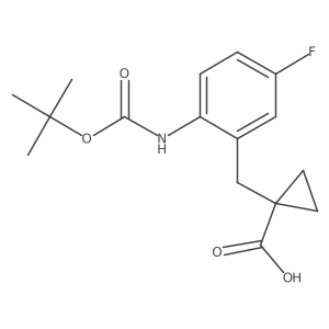 1-[(2-{[(Tert-butoxy)carbonyl]amino}-5-fluorophenyl)methyl]cyclopropane-1-carboxylic acid结构式