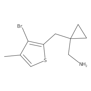 {1-[(3-Bromo-4-methylthiophen-2-yl)methyl]cyclopropyl}methanamine Structure
