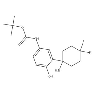 tert-butyl N-[3-(1-amino-4,4-difluorocyclohexyl)-4-hydroxyphenyl]carbamate结构式