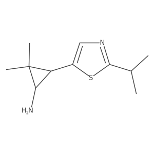 2,2-Dimethyl-3-[2-(propan-2-yl)-1,3-thiazol-5-yl]cyclopropan-1-amine结构式