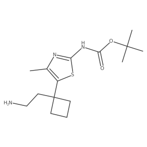 tert-butyl N-{5-[1-(2-aminoethyl)cyclobutyl]-4-methyl-1,3-thiazol-2-yl}carbamate Structure