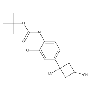 tert-butyl N-[4-(1-amino-3-hydroxycyclobutyl)-2-chlorophenyl]carbamate结构式