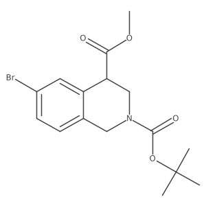 2-O-Tert-butyl 4-O-methyl 6-bromo-3,4-dihydro-1H-isoquinoline-2,4-dicarboxylate结构式