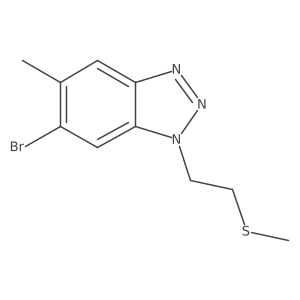 6-bromo-5-methyl-1-[2-(methylsulfanyl)ethyl]-1H-1,2,3-benzotriazole结构式