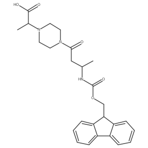 2-{4-[(3R)-3-({[(9H-fluoren-9-yl)methoxy]carbonyl}amino)butanoyl]piperazin-1-yl}propanoic acid结构式