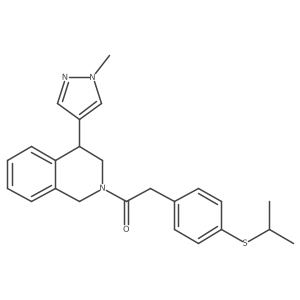 2-(4-(isopropylthio)phenyl)-1-(4-(1-methyl-1H-pyrazol-4-yl)-3,4-dihydroisoquinolin-2(1H)-yl)ethanone Structure
